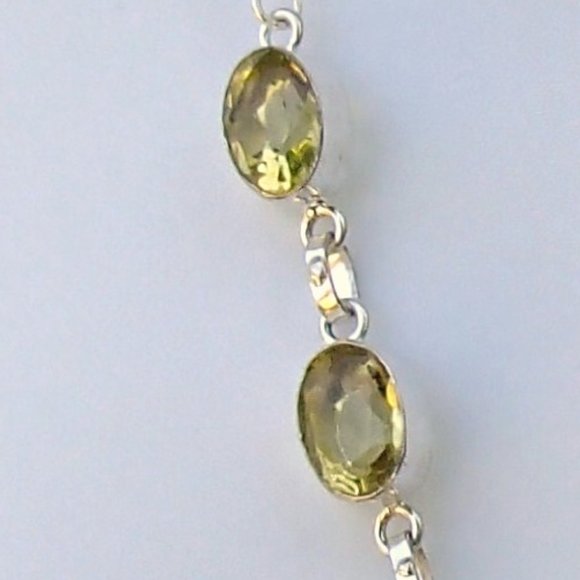 Scrollwork Necklace Pendant  .925 Silver Marked Peridot African Turquoise? - Picture 10 of 10